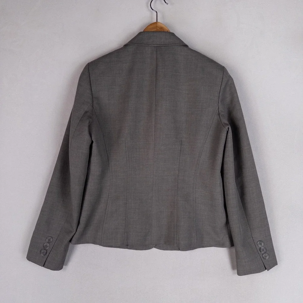 Kasper Womens Blazer Size 6 Gray Two Button Professional Career Suit Jacket